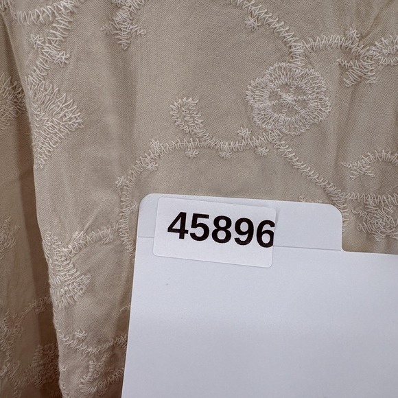 Democracy Shirt Womens 3X Beige Embroidered Boho Peasant Tunic Top Rayon Y2K - Picture 14 of 14